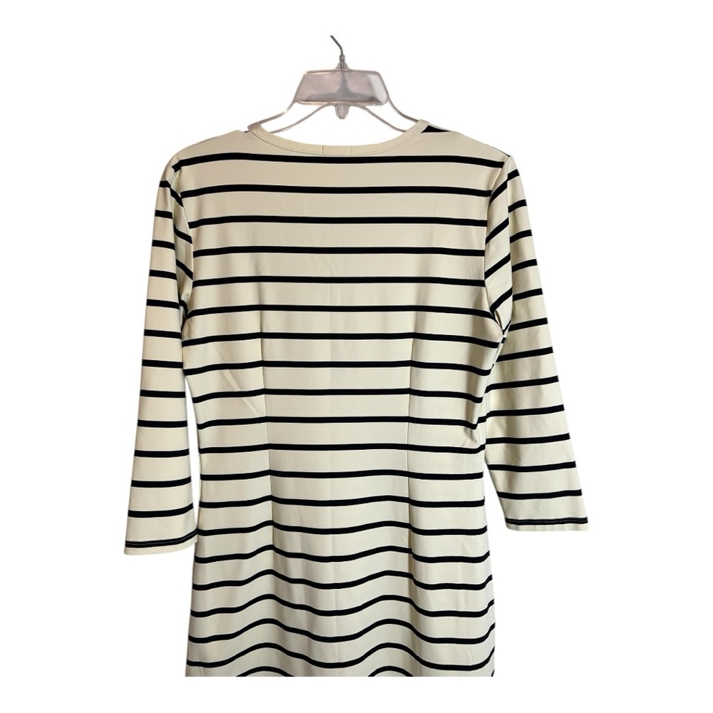 J McLaughlin Catalina Cloth Henley Dress Black Stripe Size Medium - Picture 6 of 8